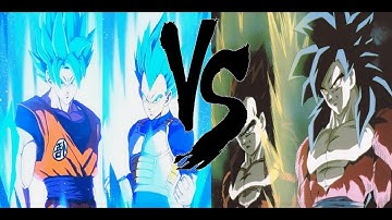 SSB GOKU AND VEGETA VS SSJ4 GOKU AND VEGETA MUGEN BATTLE!!!