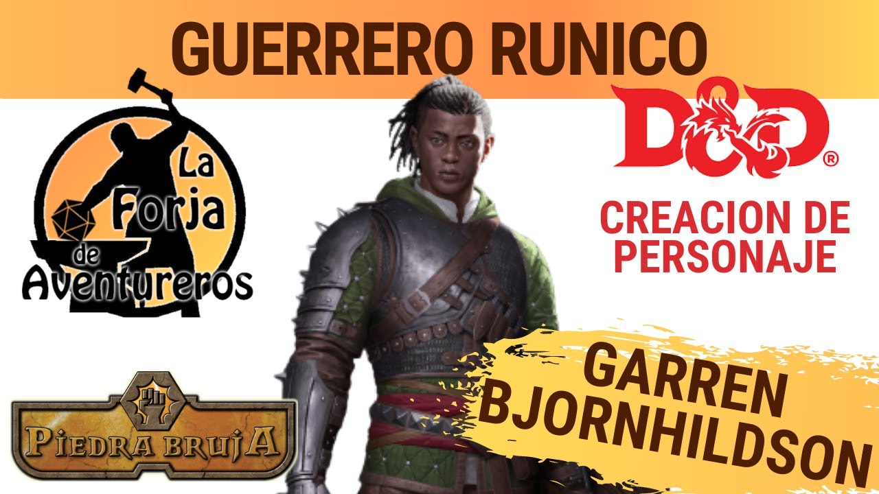 D&D español 🏹  Humano Caballero Runico para Dungeons and Dragons y Dungeon20 - Garren Bjornhildson