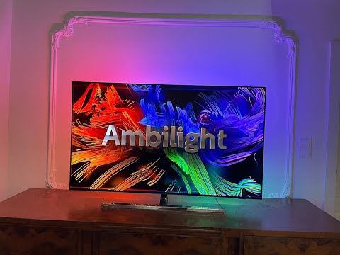 Prezentacja technologii Ambilight oraz jakości obrazu w telewizorze Philips 55OLED807/12.