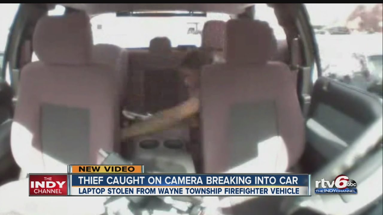 Thief caught on camera breaking into Wayne Township vehicle - YouTube