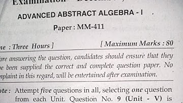 M.sc Mathematics, M.A. Mathematics previous year paper//  advanced abstract algebra