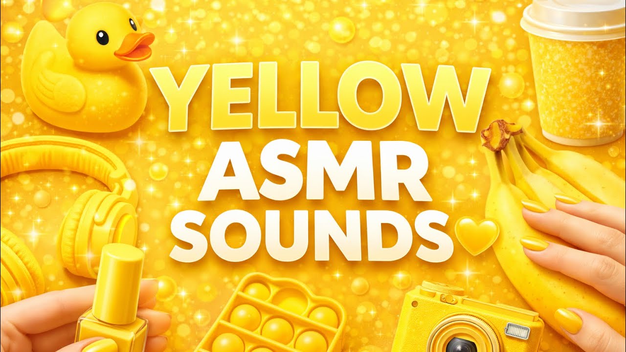 💛 ONLY YELLOW 💛 | Yellow ASMR 🌼 Slime, Tapping & Dual Mic Sounds | (No Talking) | Color Series #5