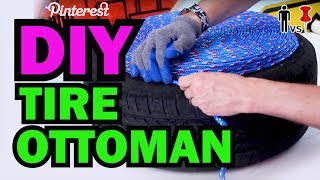 DIY Tire Ottoman  The NEW Man Vs Pin  Pinterest Test #1