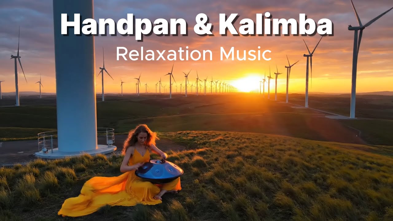 🌬️ Wind Turbine Serenade: Handpan & Kalimba at Sunset