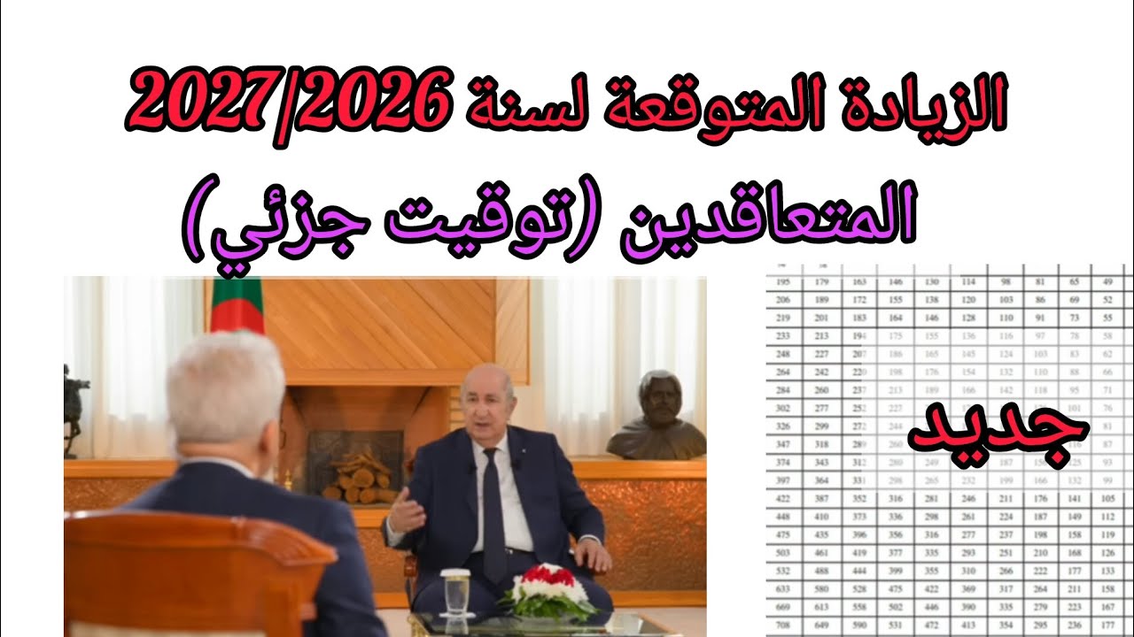 جديد الزيادة في الاجور للمتعاقدين  توقيت  جزئي  لسنة 2027/2026#