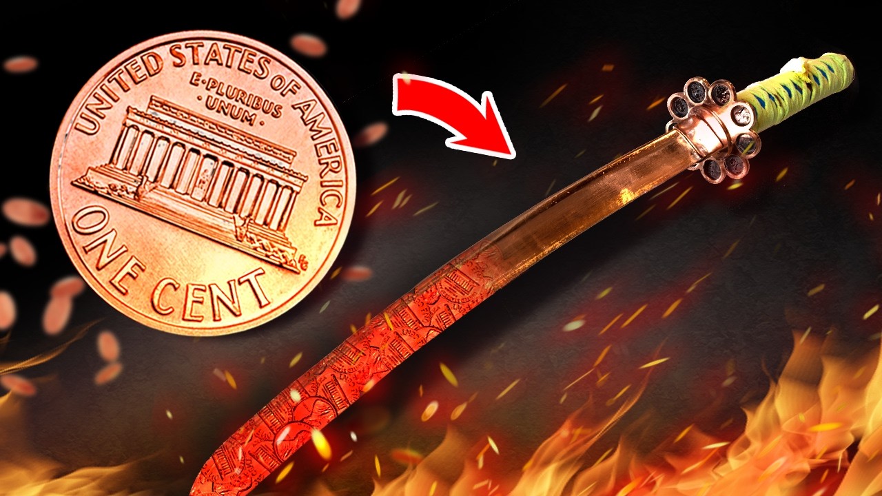 Usamos 100 000 Monedas De Un Centavo Para Crear Una Katana