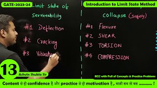 Lec 13 Introduction to Limit State Method || Reinforced Cement Concrete || Civil Engg | GATE-2023-24