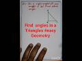Find angles in a right angled triangle #nice #maths #Geometry #mathstricks