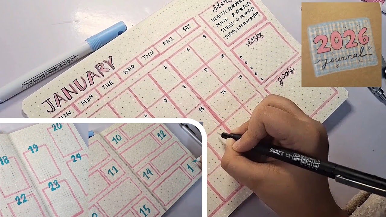  January Bullet Journal Setup ✨Monthly and 4 Weekly Pages Layouts Minimal + Productive 