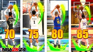 The BEST BIG MAN JUMPSHOTS FOR EVERY THREE POINT RATING IN NBA 2K24