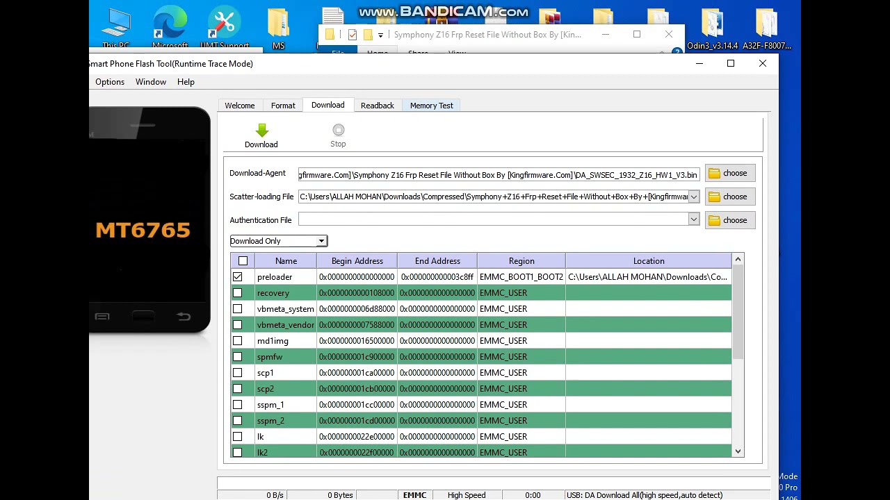 Symphony Z16 Frp Sp Flash Tool & file free 100% ok no dead rick
