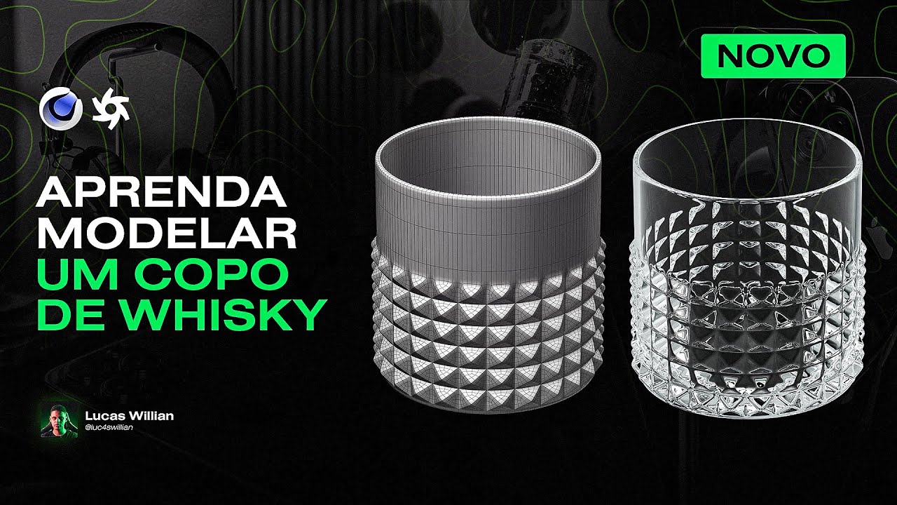 Como modelar um copo de whisky - Tutorial Cinema 4D + Octane Render