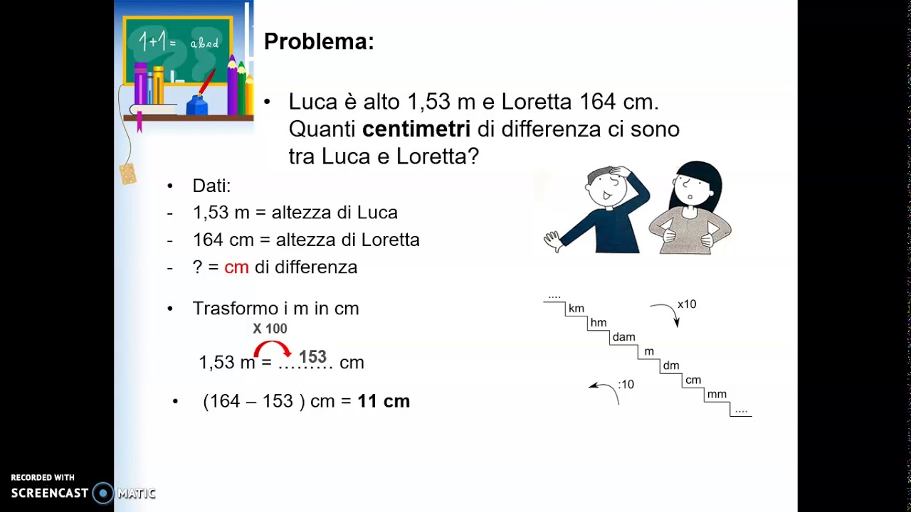 Lezione Matematica Problemi con le misure di lunghezza - YouTube