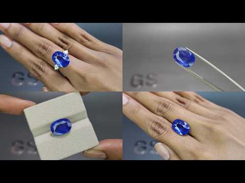 Saphir Cornflower Blue im ovalen schliff 10,08 karat, Sri Lanka Video  № 1