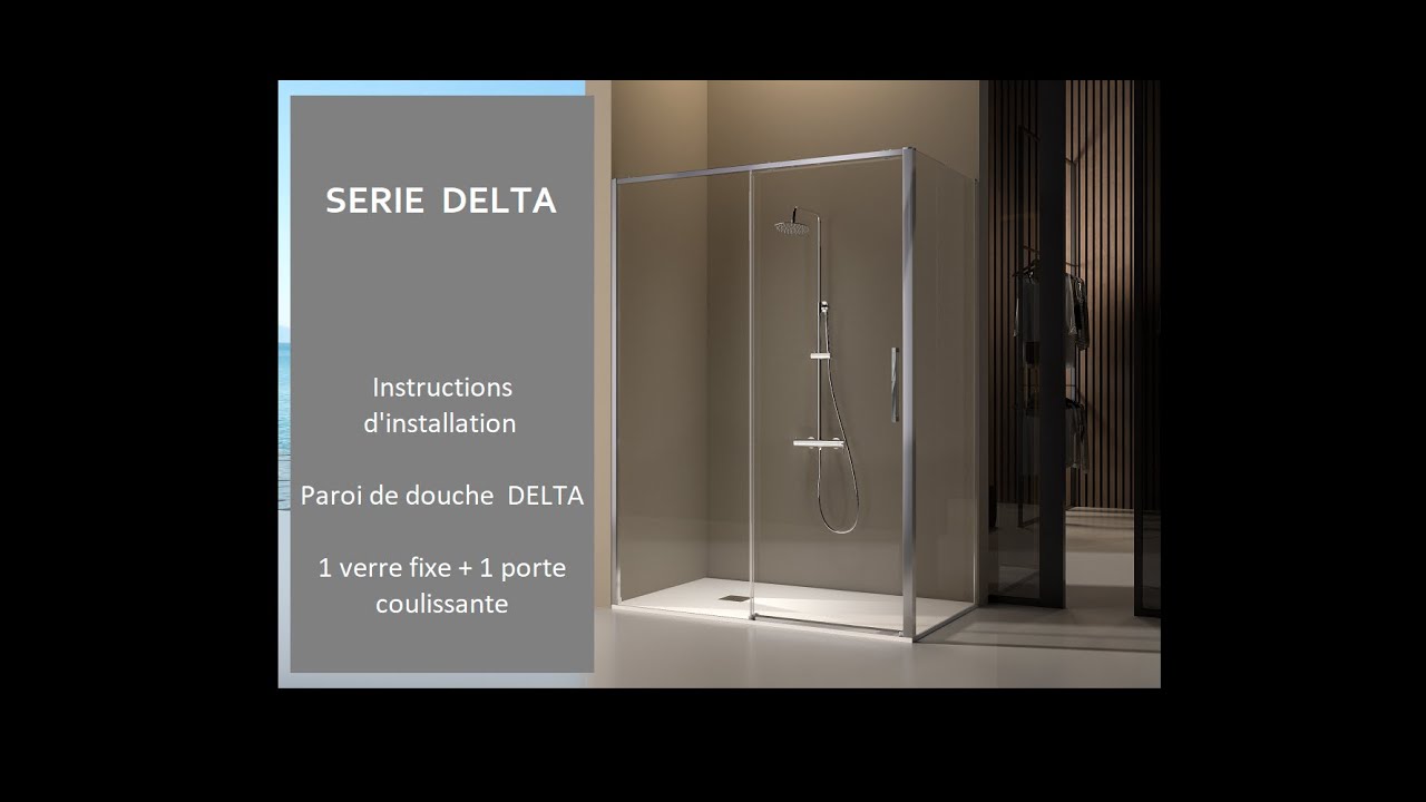 Porte de douche coulissante transparent, chromé 170 cm, Delia