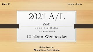 A/L Combined Mathematics 2021(SM) Class 6B by Wickrema Kavithilaka