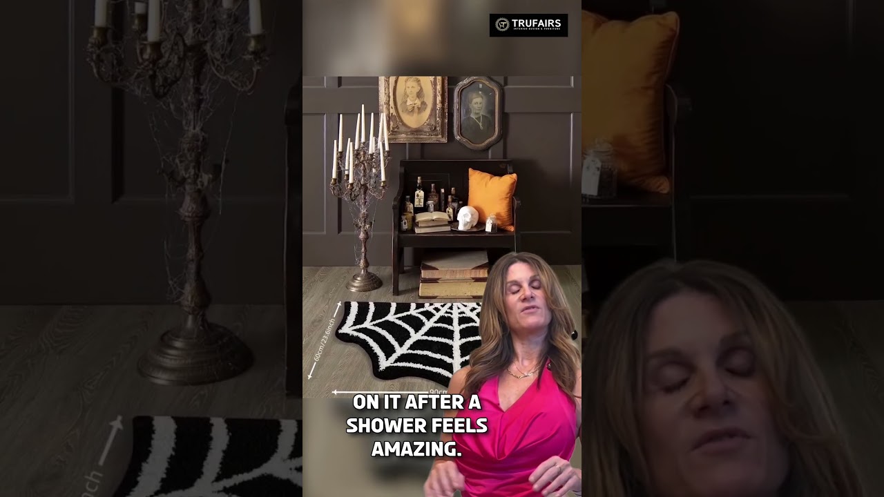 Spiderweb Fluffy Rug Non-Slip, High-Quality Decor | Fun, Safe & Cozy!