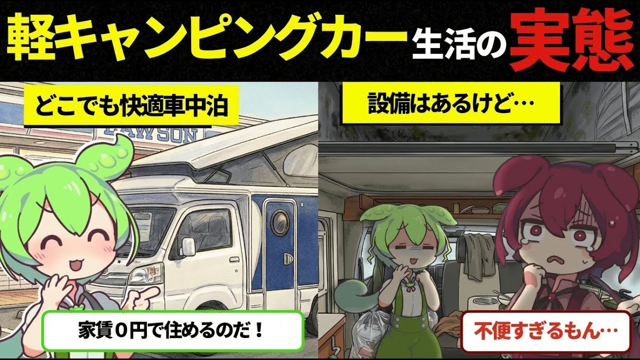 【絶対買うな】軽キャンピングカーの悲惨すぎる現実。オーナーが涙ながらに語る「後悔」の全て【ずんだもん】