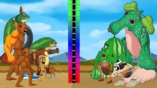 Compare the strength and height of Tung Tung Tung Sahur VS Lin Gang MELon,Brainot Team:DC2 Animation