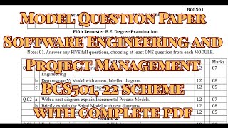 Software engineering and project management, model question paper, 22 scheam, 5th sem, CSE, BCS501 screenshot 1