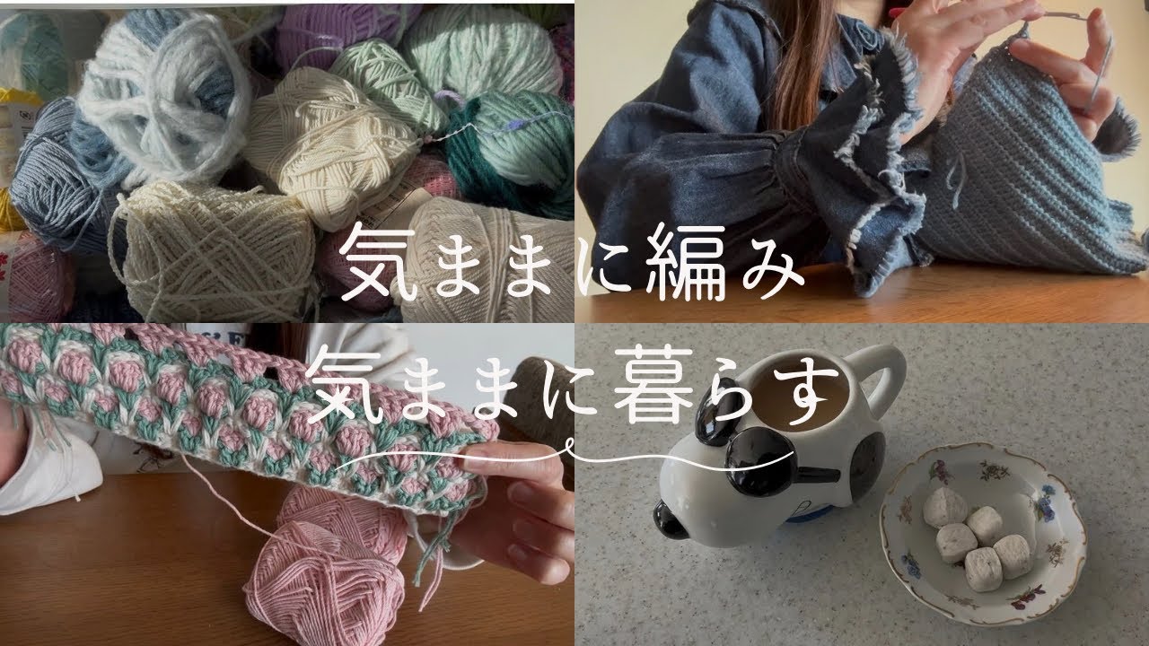 vlog かぎ針ケースを編む 最近買ったものを紹介する ご飯をつくって食べる