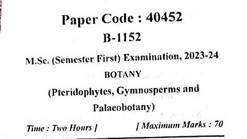 MJPRU M.Sc 1st Semester Botany 2nd Paper 2023-2024