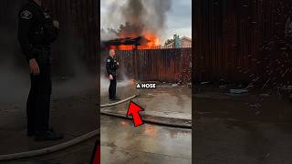Police Officer Handled it Like a Real Firefighter 🔥😳 #shorts