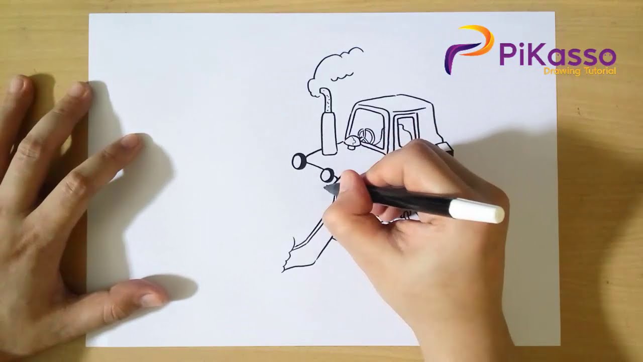 How to Draw Backhoe step by step YouTube