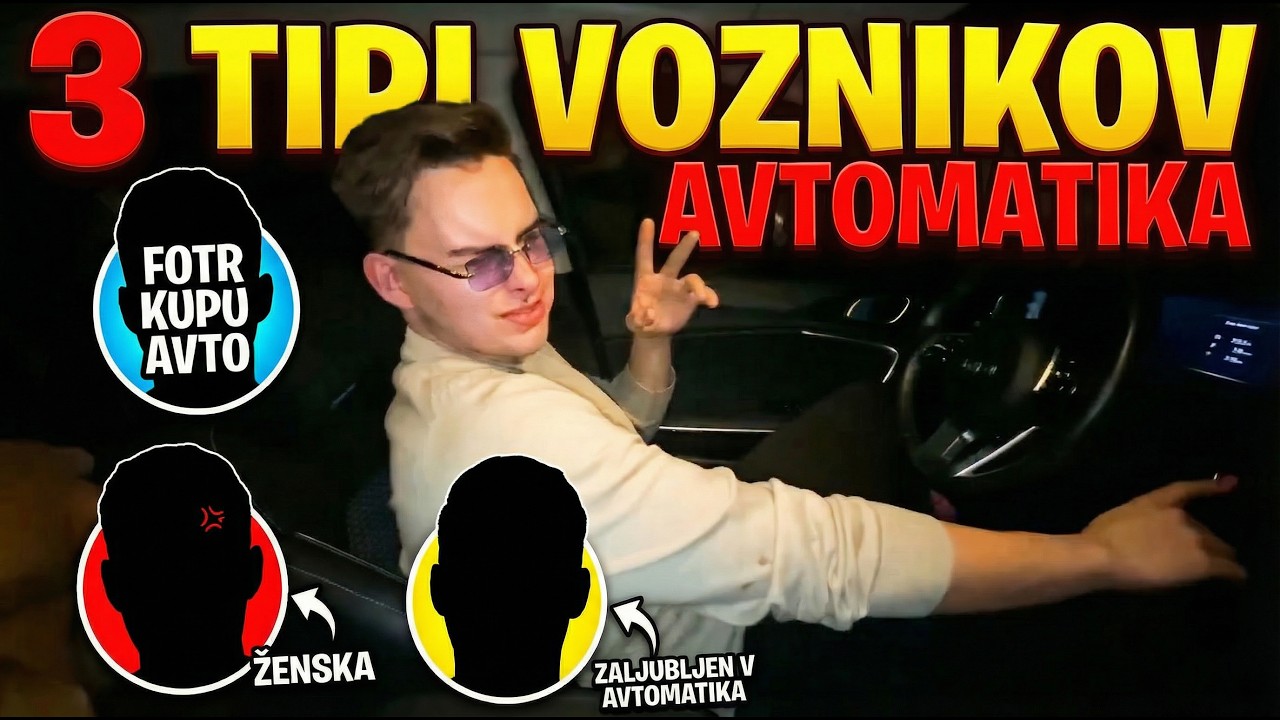 Slovenci (ne)znajo vozit avtomatikov! 3 TIPI VOZNIKOV!