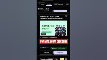 PW GATE Coupon Code | PW Shreshth GATE 2028 Coupon Code | PW GATE Wallah Batch Coupon #pwcouponcode