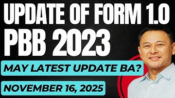 DEPED PBB 2023 FORM 1.0  LATEST UPDATE || NOVEMBER 16,  2025