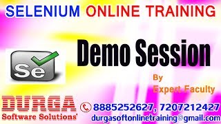 Demo on Selenium online training in DURGASOFT by Expert Faculty!!!
