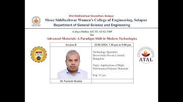 Day 4 Session 2 of ATAL FDP on Advanced Materials: A Paradigm Shift in Modern Technologies