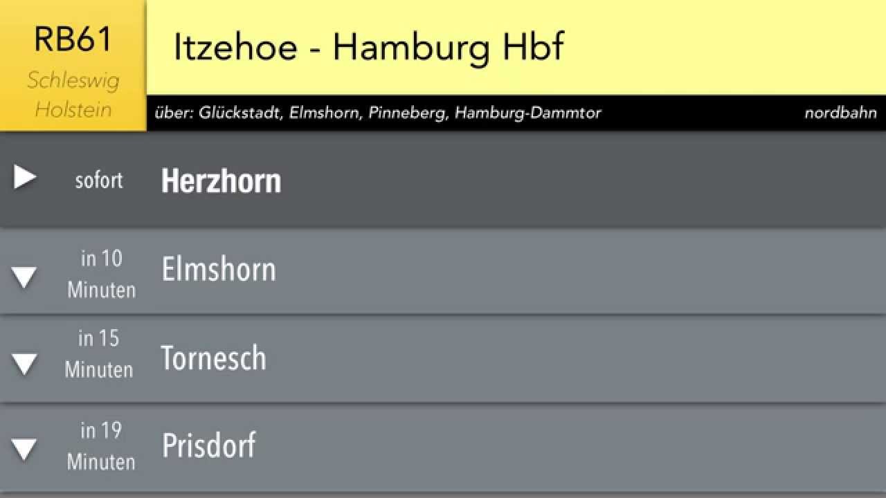 nordbahn | Ansagen RB 61 Schleswig-Holstein (Itzehoe - Hamburg Hbf)