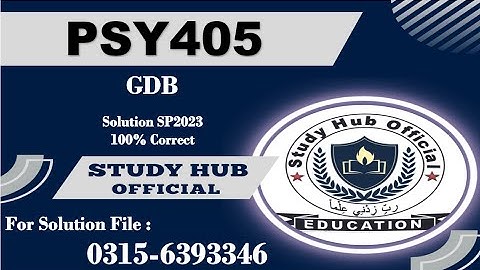 psy405 GDB solution sp2023