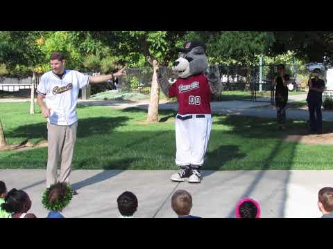 Sacramento Rivercats Mascot, Dinger, visits Brighton Private School in Folsom, ca