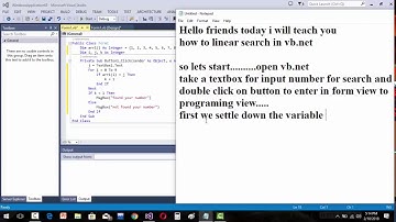 HOW TO LINEAR SEARCH IN VB.NET