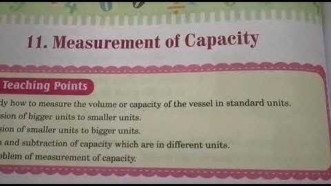 Class. 3. Maths Chapter -11. Measurement of capacity