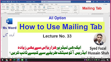 How to Use Mailing Tab In MS Word| All option Explain of Mailing Tab | Hindi