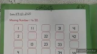 Maths Activity - Missing number 1 to 50 for LKG class