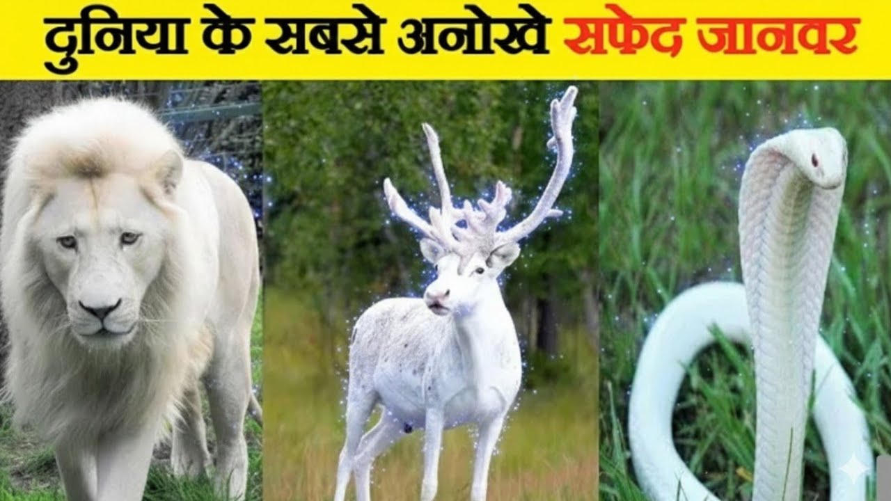 दुनिया के 10 सबसे दुर्लभ सफेद जानवर 😱 | Top 10 Rarest White Animals in the World