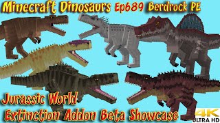 Jurassic World Extinction Addon Beta Showcase Minecraft Bedrock PE Minecraft Dinosaurs Ep689