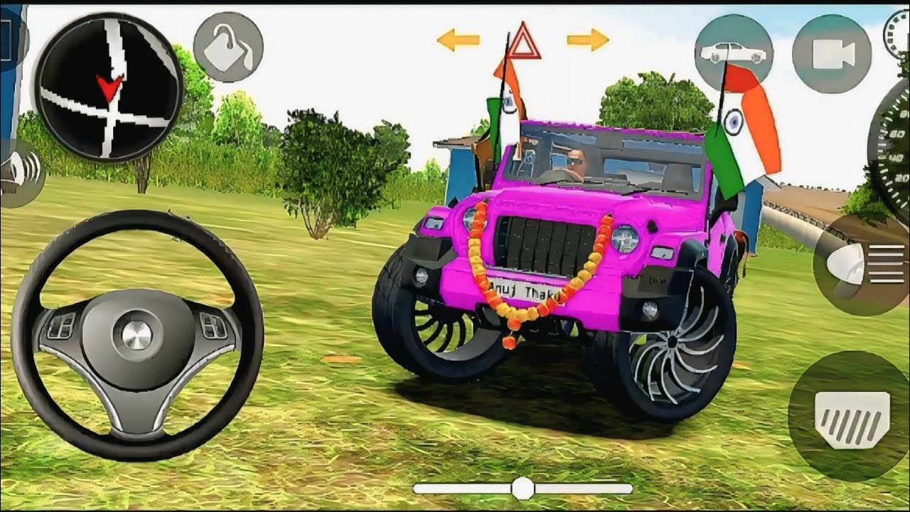Modified Mahindra Thar 😈 l Indian pink thar (Gadi Wala Game) Car Game l Android Game - 