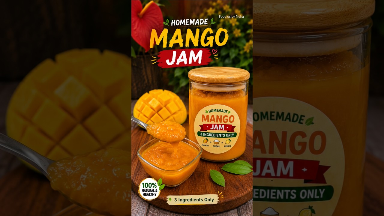 Homemade Mango Jam in Minutes  😍 | No Preservatives #shorts #jamrecipe #mango #foodiesbyneha