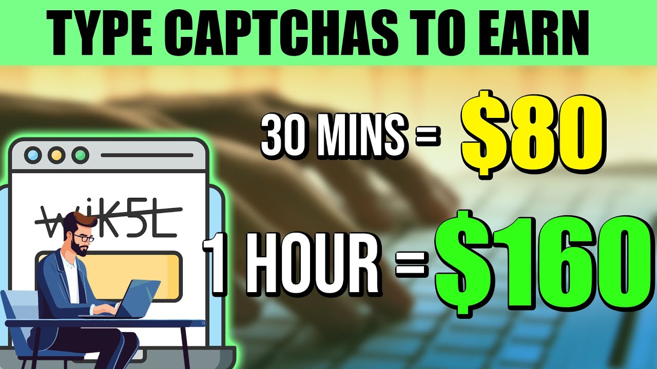 ⁣Typing CAPTCHAS for Quick Cash! Make $80 Every 30 Mins 😃 | Make Money Online 2023