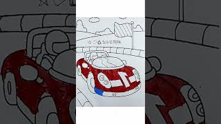 Drawing coloring mewarnai mobil balap #shorts #mobilbalap #drawing