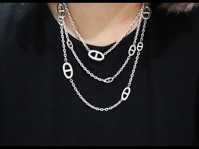 Hermès Chaîne d'Ancre silver necklace