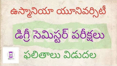 Osmania University Degree 2nd &4th Semester Revaluation Results  Released oct 2021|| Edu Alerts ||