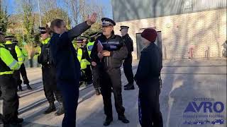 Street briefing and patrol at Abraham Moss tram stop #OpAVRO