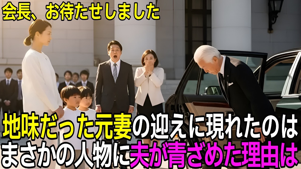地味な妻と離婚成立→迎えに来たのは黒塗りの高級車…「会長、お待たせしました」後部座席の人物に夫が絶句…彼女の正体は実は